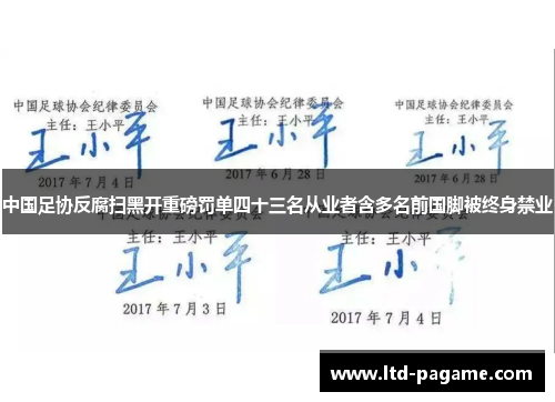 中国足协反腐扫黑开重磅罚单四十三名从业者含多名前国脚被终身禁业 中国足协反腐扫黑开重磅罚单四十三名从业者含多名前国脚被终身禁业
